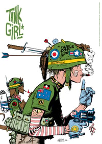 Image 2 of Tank Girl: Charlie Don't Surf Poster Magazine - Hand Signed - with Art Prints and Sticker