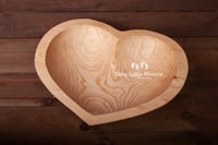 Image 2 of Heart wooden bowl dark brown and natural