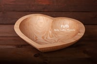 Image 3 of Heart wooden bowl dark brown and natural