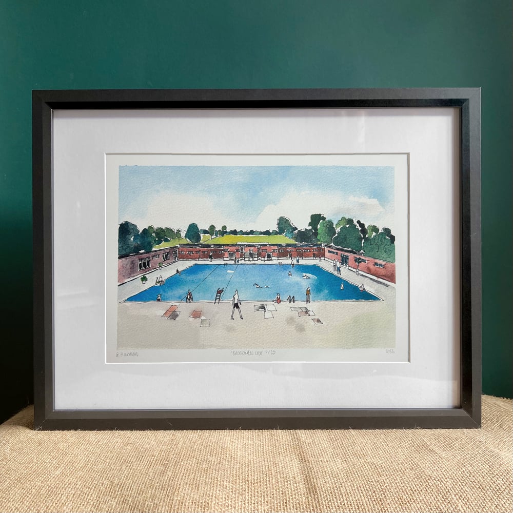 Image of brockwell lido print