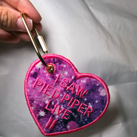 "I Saw Pied Piper Live" Heart Bag Tag