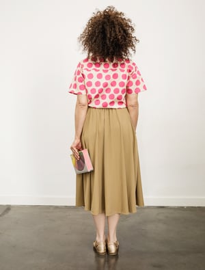 Image of Falda midi algodón color beige by El otro tigre