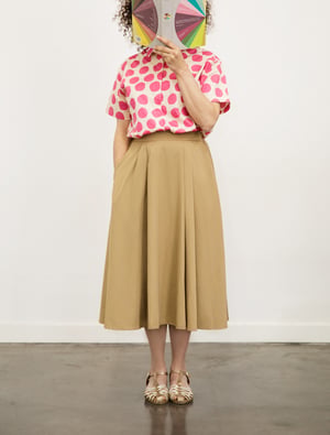 Image of Falda midi algodón color beige by El otro tigre
