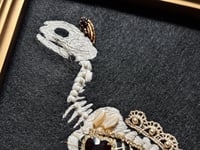 Image 4 of Cat Skeleton (A) Framed Embellished Embroidery Striped Frame