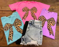 Neon Cheetah Bow Comfort Color Tee