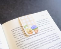 Image 3 of Handmade Whimsical Garden Themed Magnetic Bookmark, plant, flower, bow, read, gift