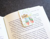 Image 3 of Handmade Whimsical Garden Magnetic Bookmark, plants, flower, gift, reading, book
