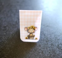 Image 2 of Handmade Whimsical Magnetic Bookmark, read, book, bear, mouse, sunflowers, journal, gift, tabs