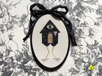 Image 3 of Baba Yaga Medium Painted Embroidery Hoop 6½ x 4" 