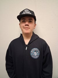 Image 1 of Blue PXRockabilly ZIp up hoodie