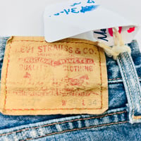 Image 7 of Men's Levi's 527 Vintage 2016 Jeans , Sz 34/ 30,  Low rise , boot cut,  100% Cotton, med wash