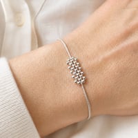 Image 1 of Bracelet chaîne argent tissé Lyra