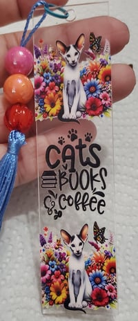 Image 6 of Cat With Flowers Acrylic Bookmarks 