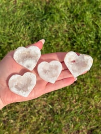 Image 1 of Clear Quartz Druzy Hearts