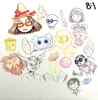Image 2 of Adventure Time seasons doodles original sketchbook pages 