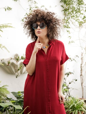 Image of Vestido camisero rojo by El otro tigre