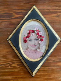 Image 1 of Dolly hand embroidered in pinks and red