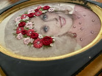 Image 3 of Dolly hand embroidered in pinks and red