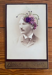 Image 1 of Dapper dude in purple embroidered cabinet card