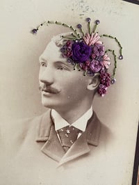 Image 2 of Dapper dude in purple embroidered cabinet card