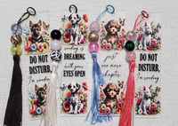Image 1 of Dogs With Flowers Acrylic Bookmarks 