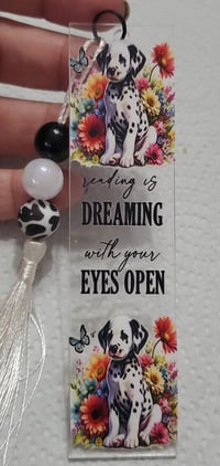 Image 3 of Dogs With Flowers Acrylic Bookmarks 