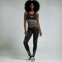 Image 3 of RS Women’s 3-Piece Seamless Gym Set – Black & Grey