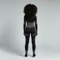 Image 2 of RS Women’s 3-Piece Seamless Gym Set – Black & Grey
