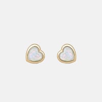 Opal Heart Promise Stud