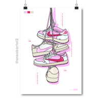 Image 1 of Sneaker Poster Air Jordan 1 x Travis Scott “Pink Pack” 
