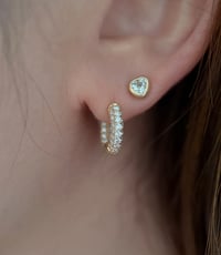 Image 3 of Stardust Small Huggie Hoop Earring