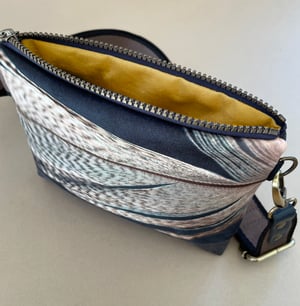 Image of Feather, printed velvet mini crossbody / belt bag