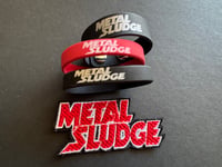 Image 3 of Metal Sludge 4-item Pack includes 1 Patch, 1 Leather Wrist Band & 2 Rubber Bracelets (3 Avail)