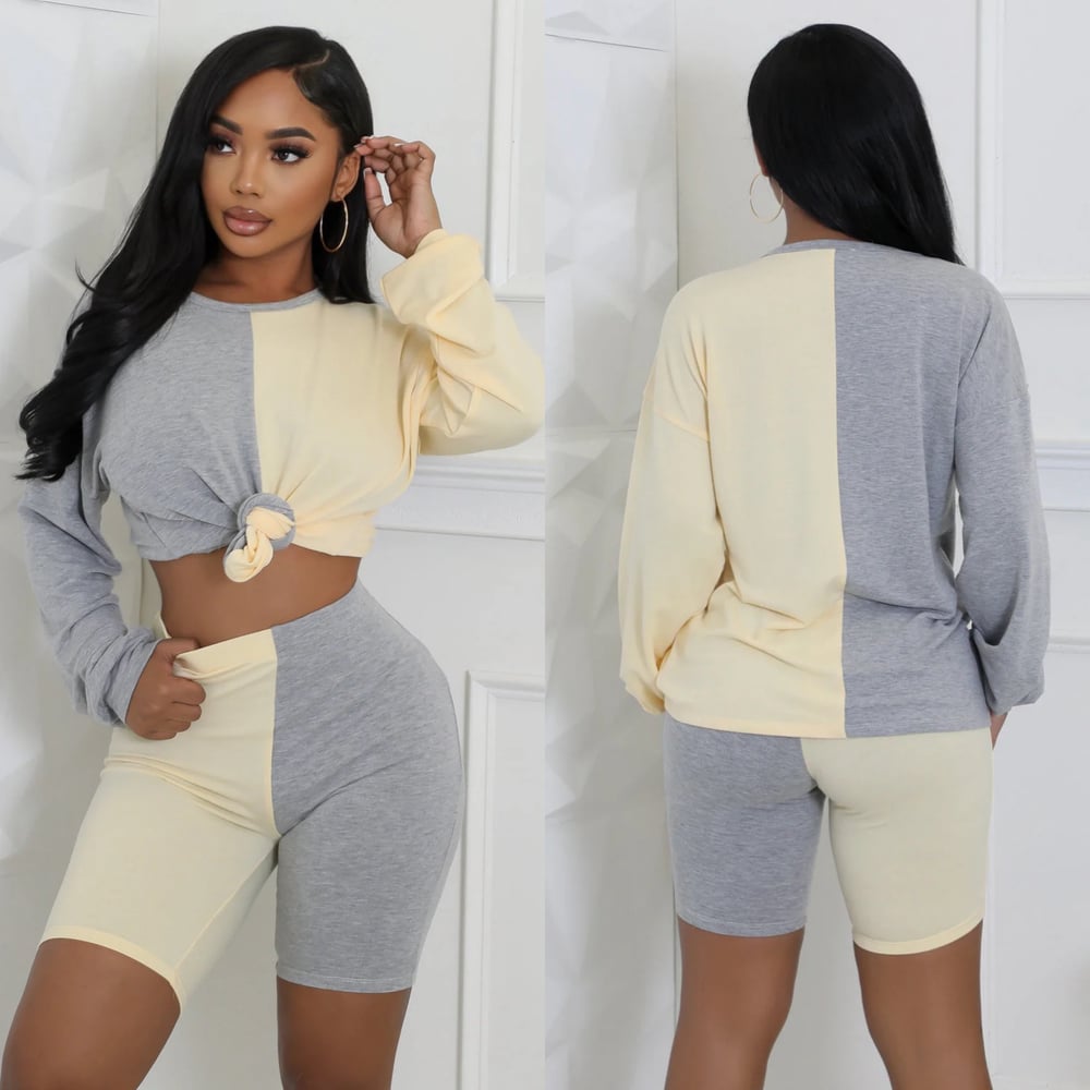 Image of Half & Half set-gray & yellow