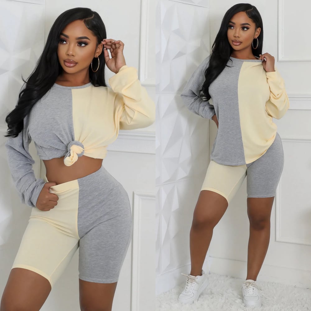 Image of Half & Half set-gray & yellow