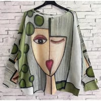 Picasso Olive Summer Sweater