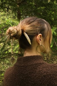 Image 2 of Feather & Bead Antler Spike Bun Adornment 
