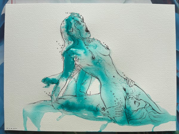Image of Wave Study 4 - Original 9”x12”