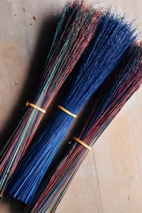 Image 1 of Dyed coloured broomcorn fibre, Sorghum hurl for crafting, brush and broom making