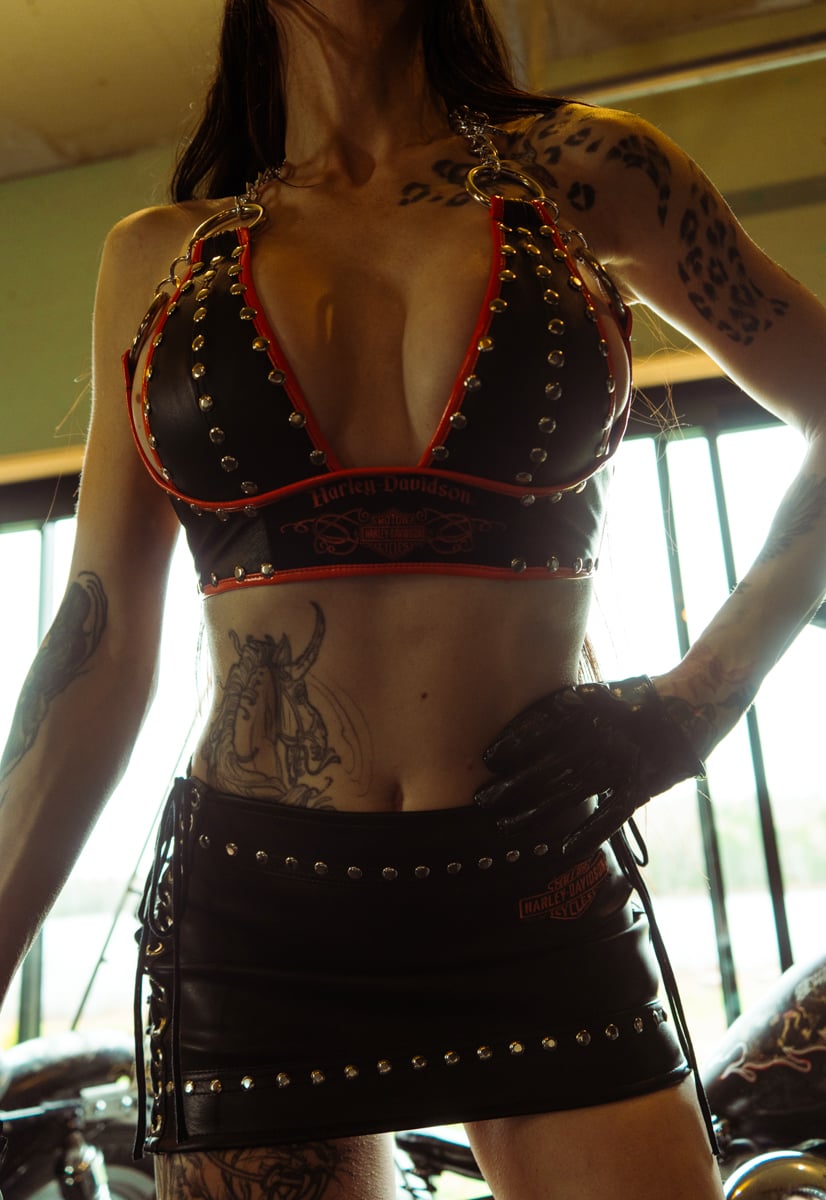 Image of Toxic Vision Hellbent leather bustier top