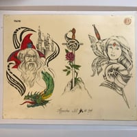 Image 1 of 1994 Apache Jil hand colored medieval production sheet 11x14