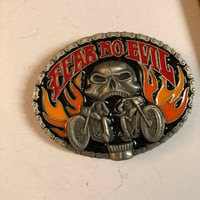 Image 2 of 1995 Fear no evil belt buckle 
