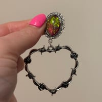 Opal Barbed Heart Dangles (sizes 2g-5/8)