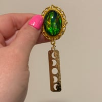 Opal Moon Phase Dangles (sizes 5/8-1”)