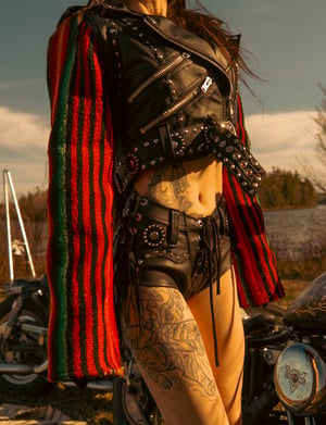 Image of Toxic Vision Golden Hour biker jacket LARGER SIZE