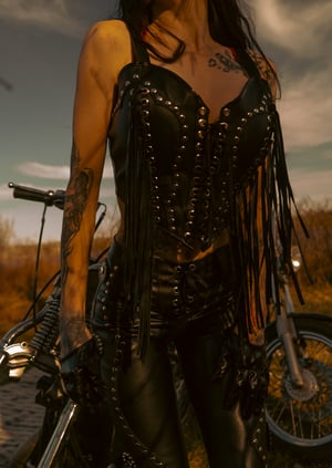 Image of Toxic Vision Golden Hour leather bustier top