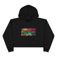 Image 1 of Just Bloom Crop Hoodie — Floral Graphic Cropped Hoodie for Women
