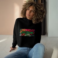 Image 2 of Just Bloom Crop Hoodie — Floral Graphic Cropped Hoodie for Women