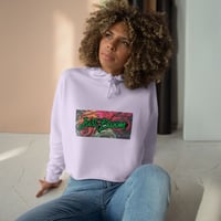 Image 4 of Just Bloom Crop Hoodie — Floral Graphic Cropped Hoodie for Women