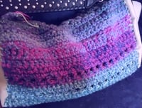 Image 3 of Large leather and crocheted shoulder bag 